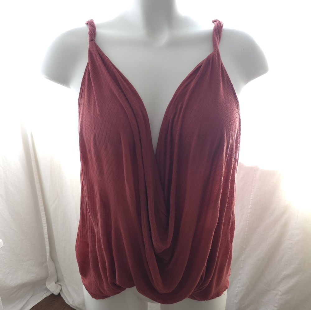 Free People Rust Colored Drapey Camisole Tank Top